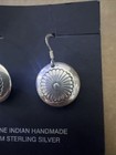 Native American Navajo Genuine Indian Handmade Sterling Silver Dangle Earrings — photo 3