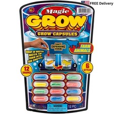 Magic Grow Capsules Animals 12 Pack Assorted Figures Kids Bath Toy