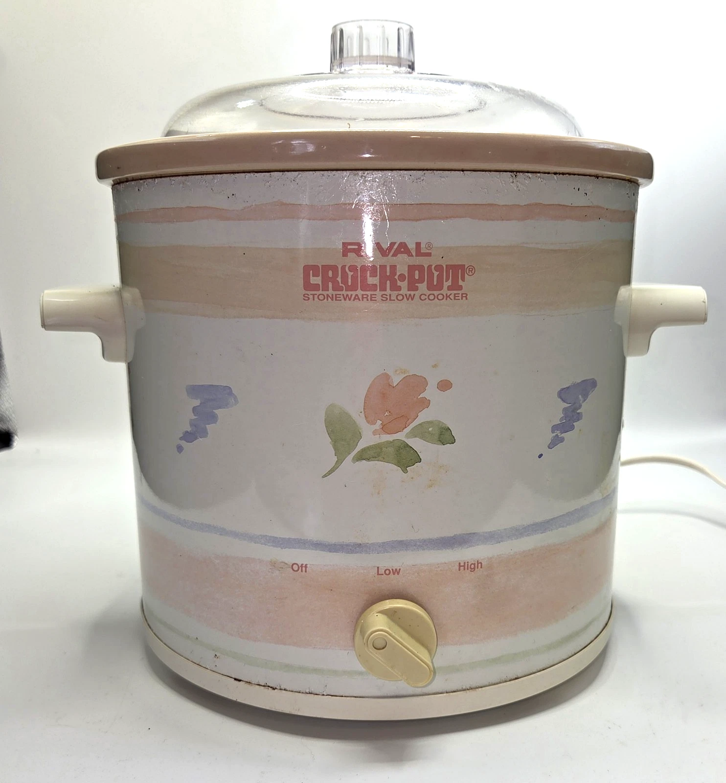 VTG 1990’s Rival 3.5 Qt Crock Pot Slow Cooker Model 3100/2 Floral TESTED & WORKS