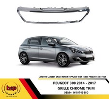 PEUGEOT 308 2014 - 2017 FRONT BUMPER GRILLE CHROME SURROUND FRAME 1610745880