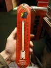 VINTAGE 12” INDIAN PORCELAIN THERMOMETER SIGN CAR GAS OIL TRUCK MOTORCYCLE
