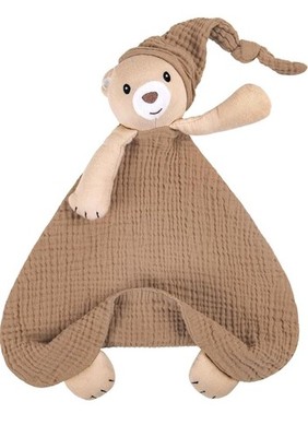 lulumoon Bear Baby Security Blanket: Skin-Friendly Muslin Snuggle Lovey BIN 5