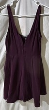 Express Plum, v-neck, sleeveless, dress w/built in shorts, size small