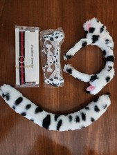 Dalmatian Costume Set with Headband and Tail Choker Felt Strip
