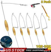 5pcs Bottom Bouncer for Walleye Rigs Trolling Lead Fishing Weight Sinkers 1-3OZ