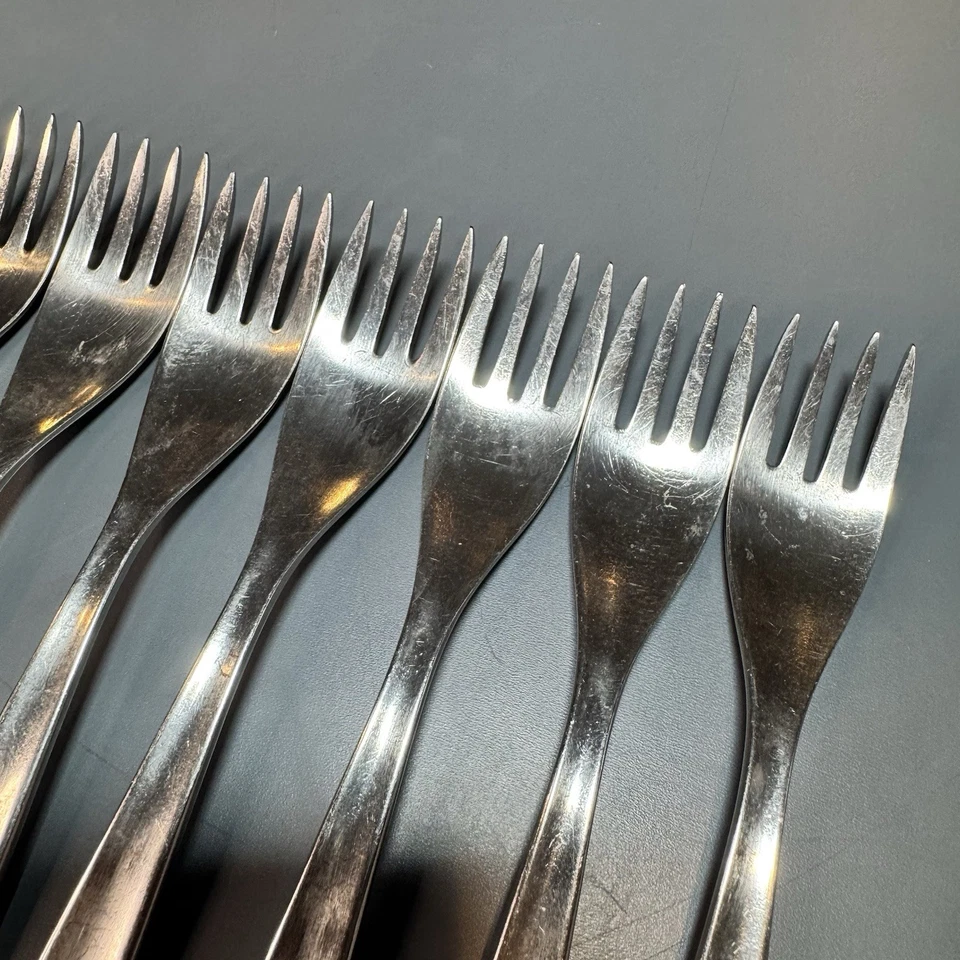 10 WMF Cromargan Laurel Stainless Germany Salad Forks 6-7/8” Lot Of 10 - Image 3 of 4