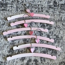 Pink wood heart childrens hangers clothes 6 12 18 24 30 36 42