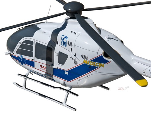 Airbus Eurocopter EC135 Samu 38 Solid Wood Handcrafted Desktop Helicopter Model - Picture 4 of 12