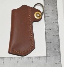 Brown Leather Lighter Case Sleeve Holder for BIC Standard Size Lighters Handmade