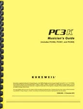 Kurzweil PC3K6 PC3K7 PC3K8 Musician's Guide