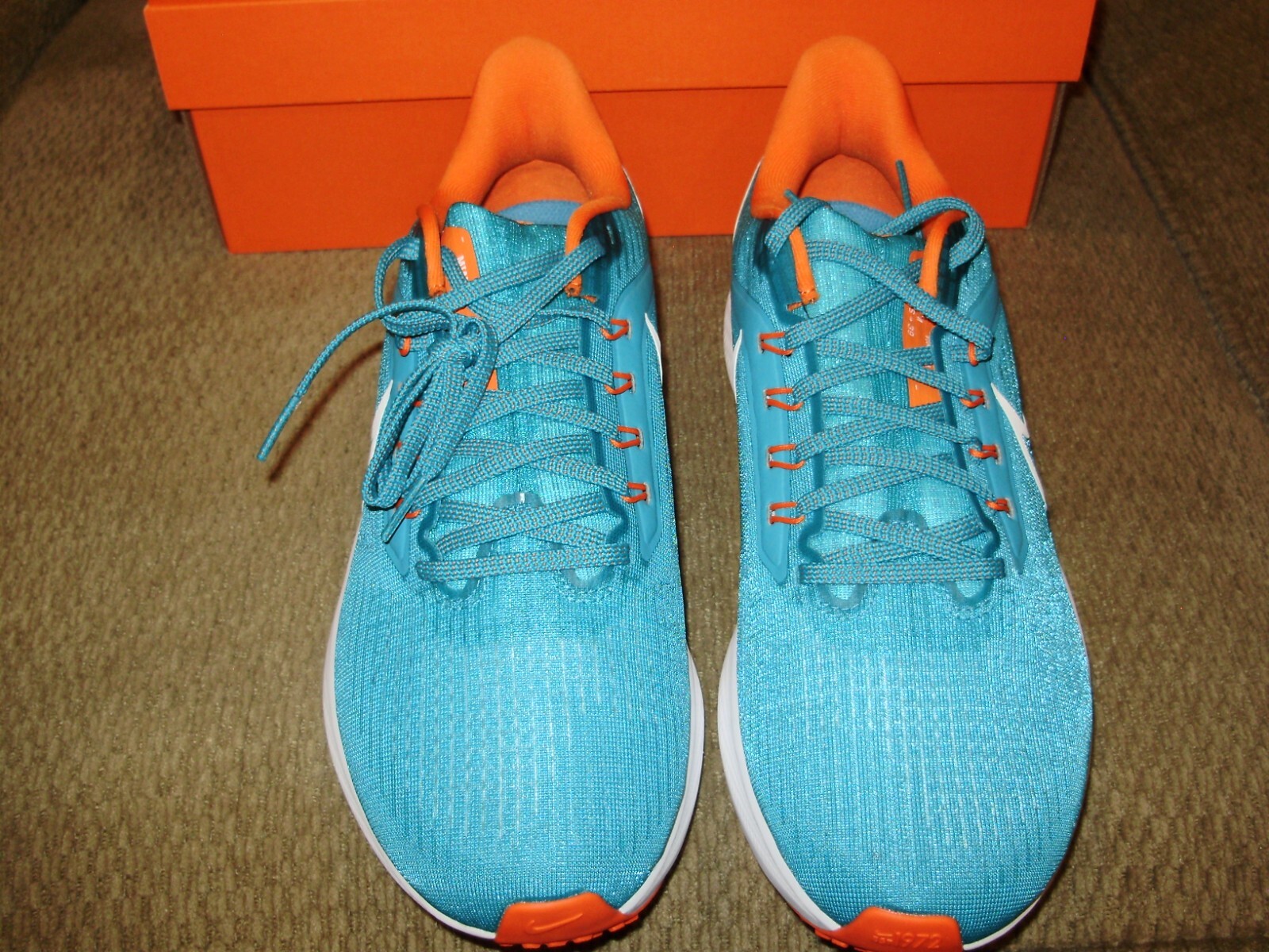 unisex nike aqua miami dolphins zoom pegasus 39 running shoe