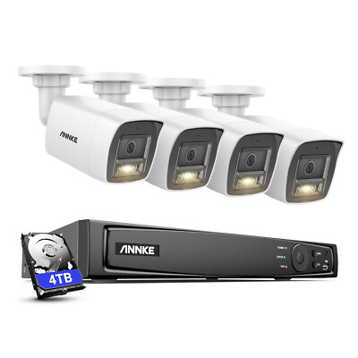 ANNKE 8MP 4K POE Überwachungskamera System Set 8CH NVR Farbe Nacht Fernzugriff