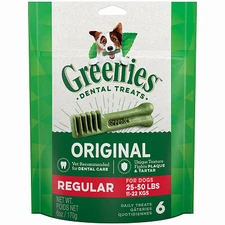 Greenies 10293 Dog Dental Treat, 6-Ct. Regular - Quantity 1