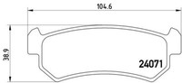 Brembo P 10 001 Bremsbelagsatz, Scheibenbremse FüR Chevrolet Daewoo