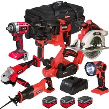Excel 18V Cordless 7 Piece Mega Power Tool Kit 3 x 4Ah Battery Charger EXL10207