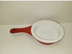 Modern Gourmet Foods Stoneware Tart Quiche Small Pie Pan Red and White 5”