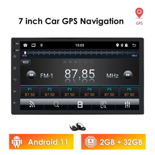 Single 1Din 7" Android 11 GPS Navigation WiFi Car Radio Stereo RDS BT USB 2+32GB - Picture 3 of 6