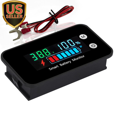 Battery Tester 12V 24V 36V 48V 60V 72V, Car,Golf Cart Battery Monitor Digital...