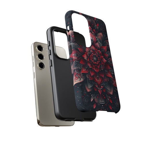 Red Mandala Lotus Floral - Phone Ink Cover Case for iPhone, Galaxy, Pixel - 第 228/281 張圖片
