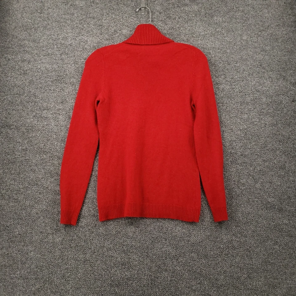 Suéter Jones & Co Mujer S Pequeño Rojo Manga Larga Cachemira Cuello Tortuga Tejido Foto 2 de 4