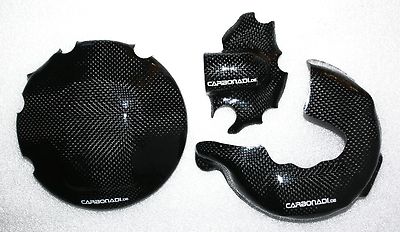 DUCATI 848 3x CARBON KUPPLUNGSDECKEL LIMADECKEL ENGINE COVER CARBONE CARBONO