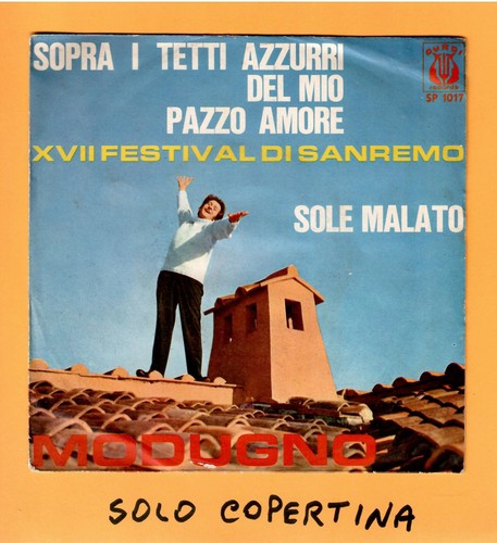 NUR COVER - 7" - DOMENICO MODUGNO - Über den blauen Dächern... - Sehr guter Zustand + ITA