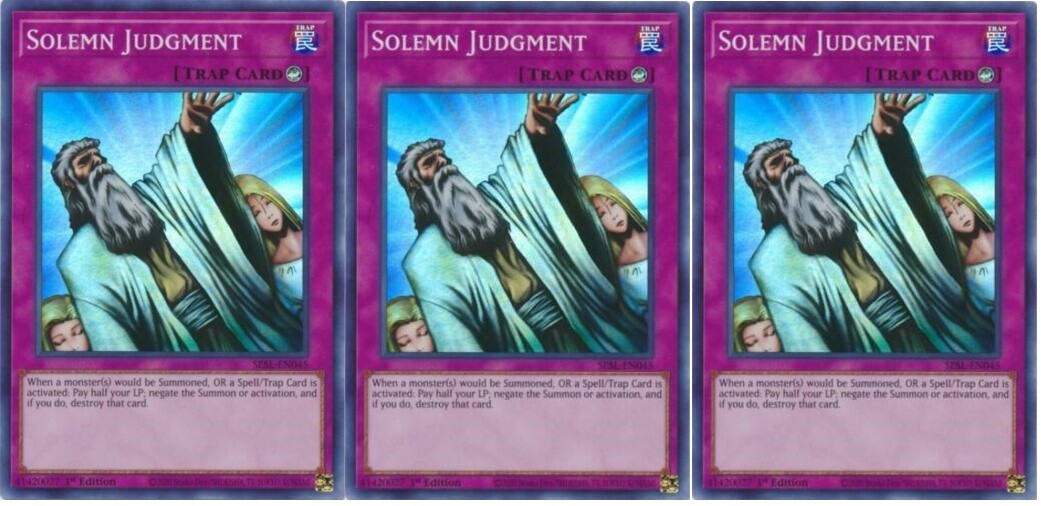 3X SOLEMN JUDGMENT 3X *** MINT SUPER RARE PLAYSET SESL-EN045