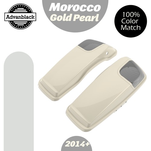 Morocco Gold Pearl 5x7 inch Saddlebag Speaker Lids Audio Cover Fits 2014+ Harley - Picture 1 of 7