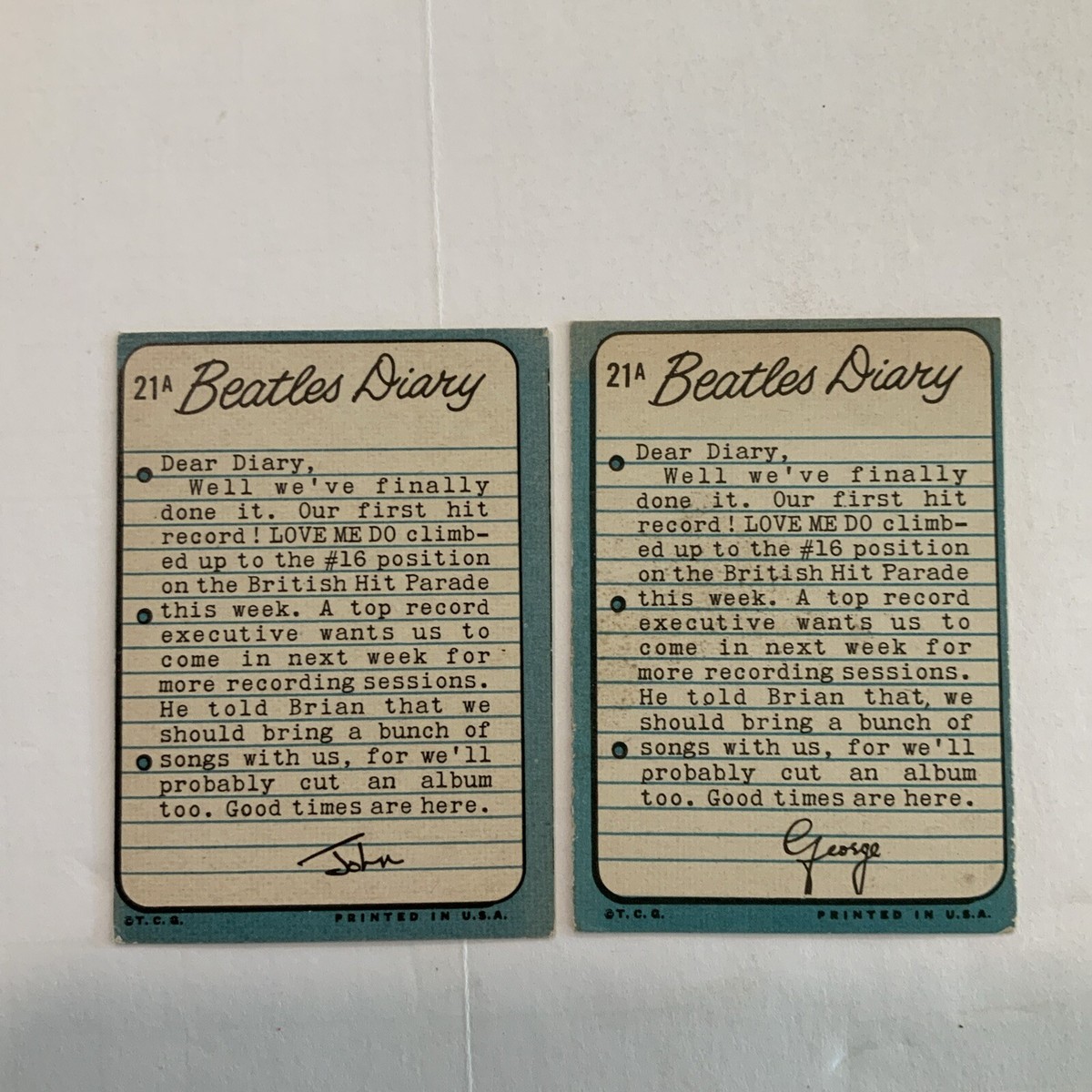 ビートルズ　TOPPSトレーディングカード「Beatles Diary 」 Beatles Diary Series Topps Trading Card 15A | eBay