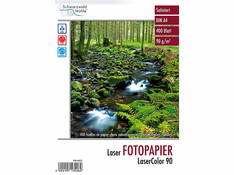 Papier photo LaserColor 90 A4 Schwarzwald Mülhe impression laser couleur 90G