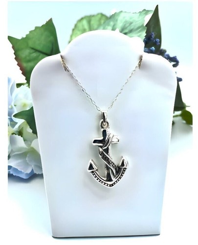 925 Silver Lightweight Anchor Pendant Necklace - Chain Sold Separate 1465 - Picture 3 of 4