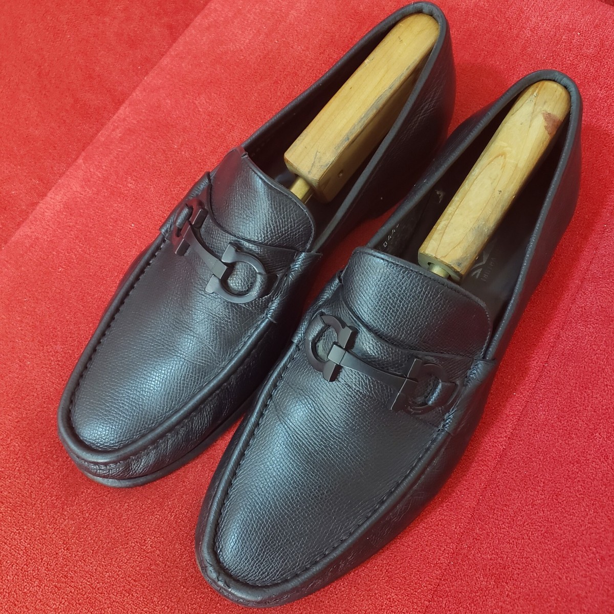 Salvatore Ferragamo Crown Loafer Nero Pebble Calf Mens shoe  display picture 2