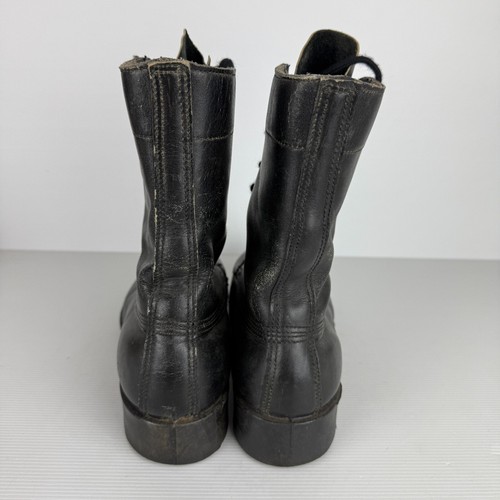 Vintage Oliver Stevens Boots Mens 9 Black Leather WW2 Military Combat - Picture 2 of 8