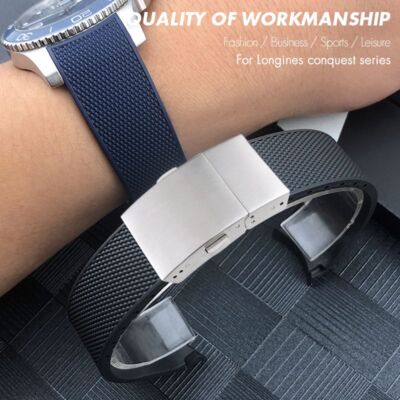 Silikonarmband passend für Longines Conquest HydroConquest L3 Faltschließe