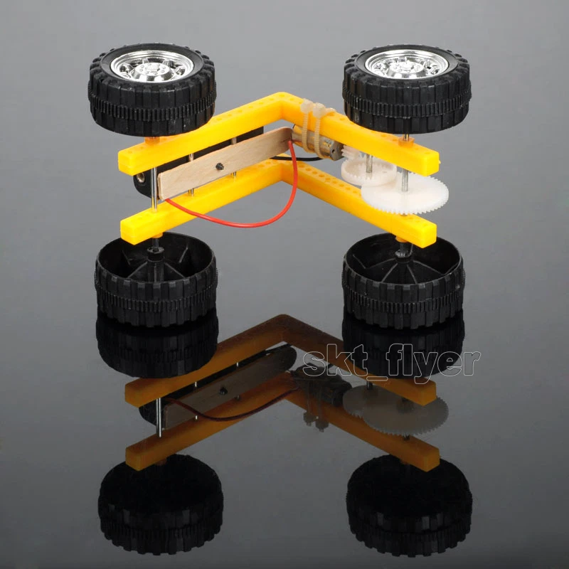 L Electric Toy Car Kits Educational DIY Hobby Robotic Learning Gift Model Handle - Image 3 of 4