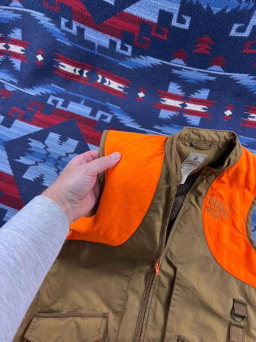 ヒデロー　Beretta 木製グリップ エンボスロゴ付き Beretta Field Vest Brown Orange High Viz Mens Duck Hunting