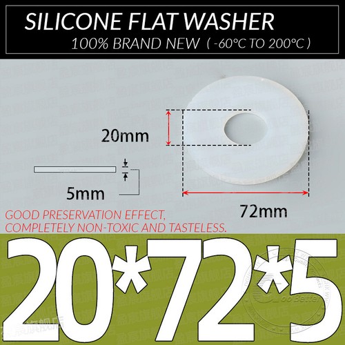 1MM - 5MM THICK WHITE SILICONE HIGH TEMP FLAT RING RUBBER WASHER SEAL GASKETS - Picture 233 of 255