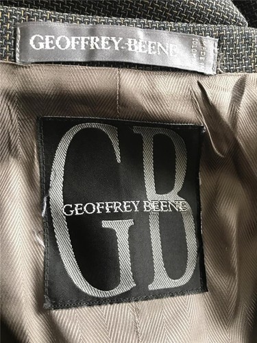 Men's Geoffrey Beene (42L) Steel Gray Checked Print 100% Wool Business Blazer - Picture 9 of 9
