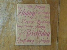 Hero Arts Super Birthday Greeting  Background Rubber Stamp