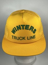 Vintage Yellow Mesh Trucker Snapback Hat Winters Truck Line Made In USA Clean