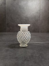White Opalescent Hobnail Small Vase Fenton