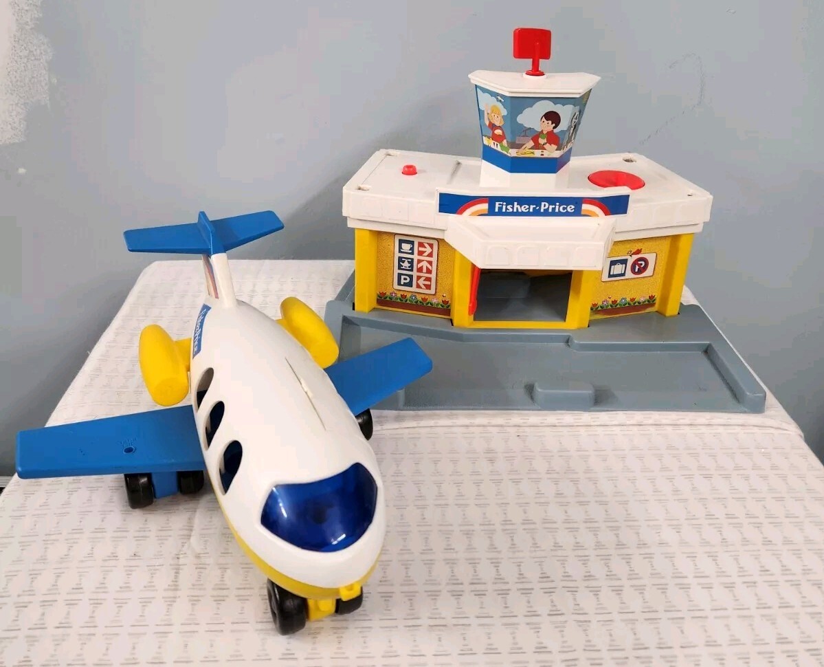 Airplane Fisher Price Little People Travel Set Vintage Fisher