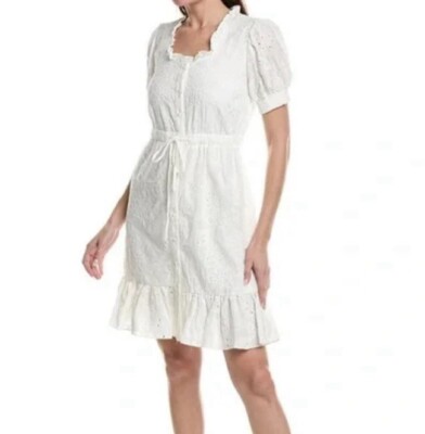 White Dress,  *NEW* Nanette Lepore s  Olivia Eyelet Mini Dress , Size 8