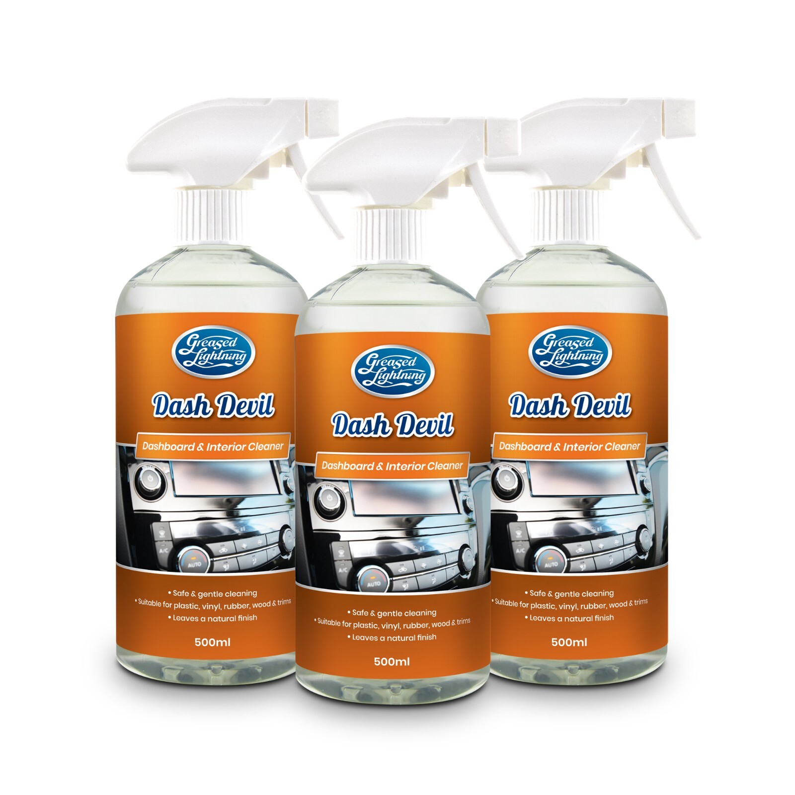Greased Lightning Dash Devil 500ml Triple Pack - Dashboard & Interior Cleaner