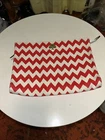 Kate Spade REd and White Pouch  Canvas Zipper 10"x8"
