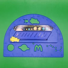 VTG The Magic School Bus The Solar System Protractor Ruler Tracer Stencil 1994 
