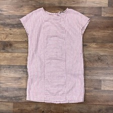 Madewell Dress Womens Small Red Striped Linen Blend Cap Sleeve Top