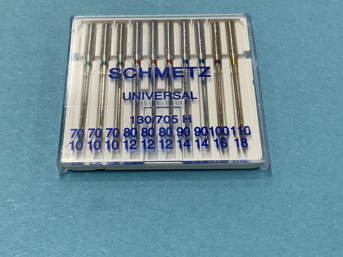 Schmetz Sewing Machine Needles - Flat Piston Shank, Size Range 70-110
