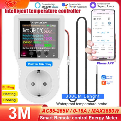 16A AC220V WIFI Digital Thermostat Socket Incubator Controller with Timer Switch