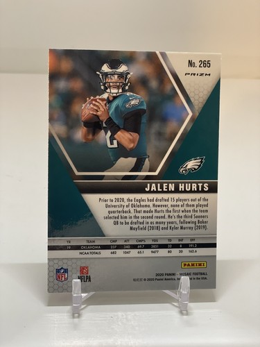 2020 Mosaic Red Green Reactive Prizm NFL Debut Jalen Hurts Rookie RC Eagles #265 - Picture 5 of 7